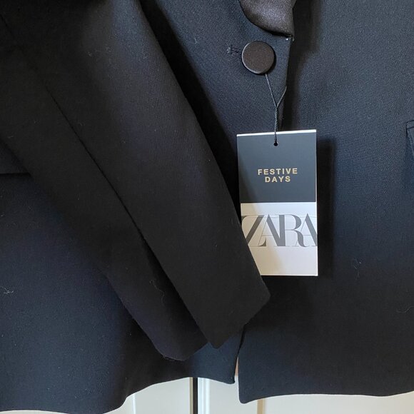 ZARA Tailored Tuxedo Blazer with Satin Lapels - Picture 5 of 7
